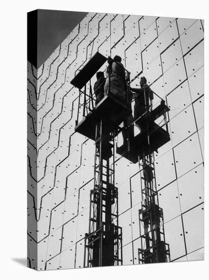 Technicians Adjusting Mirrors of Solar Furnace-Joe Scherschel-Premier Image Canvas