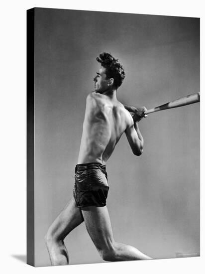 Ted Williams Showing Off His Powerful Swing-Gjon Mili-Premier Image Canvas