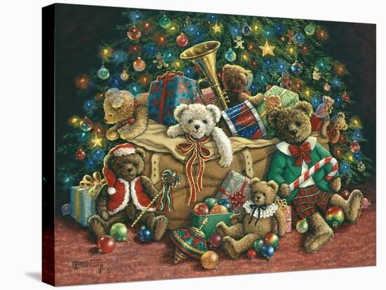 Teddy Bear Christmas-Janet Kruskamp-Stretched Canvas