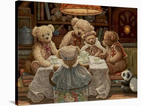 Teddy Bear Tea Party-Janet Kruskamp-Stretched Canvas