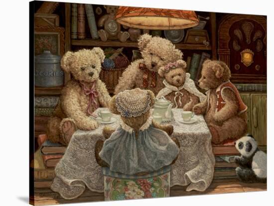 Teddy Bear Tea Party-Janet Kruskamp-Stretched Canvas