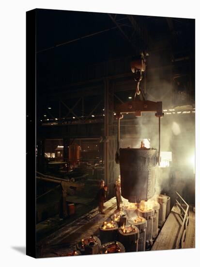 Teeming (Pouring) Molten Iron, Brown Bayley Steels, Sheffield, South Yorkshire, 1968-Michael Walters-Premier Image Canvas