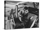 Teen Heartthrob Actor/Singer Frankie Avalon in Driver's Seat of His 1958 Pontiac Convertible-Peter Stackpole-Premier Image Canvas