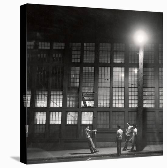 Teenage Boys Whiling Away a Summer Night on the Street-Gordon Parks-Premier Image Canvas