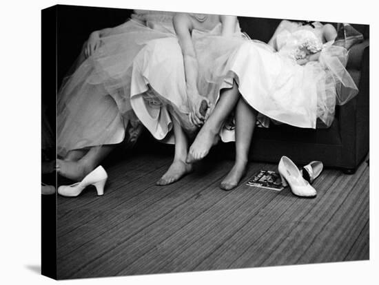 Teenage Girls Resting Feet at First Formal Dance at the Naval Armory-Cornell Capa-Premier Image Canvas