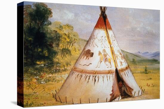 Teepee of the Crow Tribe, C.1850-George Catlin-Premier Image Canvas
