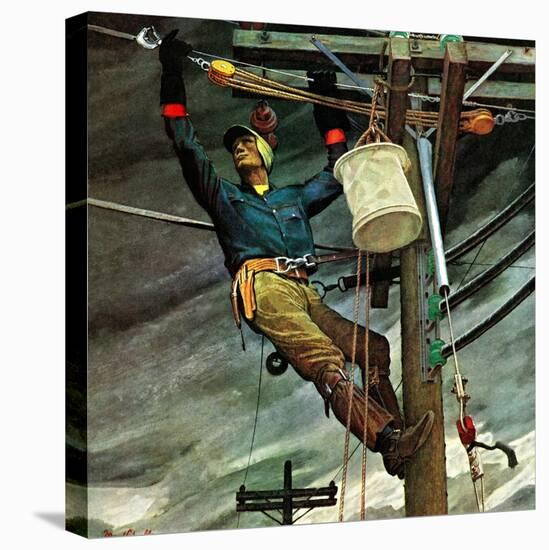 "Telephone Lineman," January 10, 1948-Mead Schaeffer-Premier Image Canvas