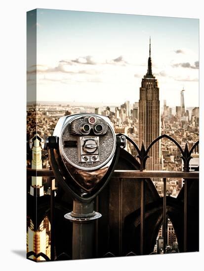 Telescope on the Obervatoire Deck, Top on the Rock at Rockefeller Center, Manhattan, New York-Philippe Hugonnard-Stretched Canvas