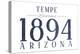 Tempe, Arizona - Established Date (Blue)-Lantern Press-Stretched Canvas