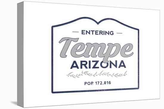 Tempe, Arizona - Now Entering (Blue)-Lantern Press-Stretched Canvas