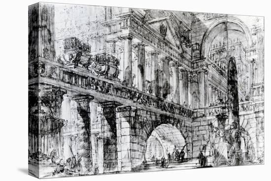 Temple Courtyard (Pen and Ink on Paper)-Giovanni Battista Piranesi-Premier Image Canvas