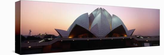 Temple Lit Up at Dusk, Lotus Temple, Delhi, India-null-Premier Image Canvas