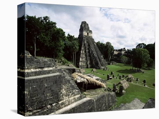 Temple of the Great Jaguar in the Grand Plaza, Mayan Ruins, Tikal, Peten-Robert Francis-Premier Image Canvas
