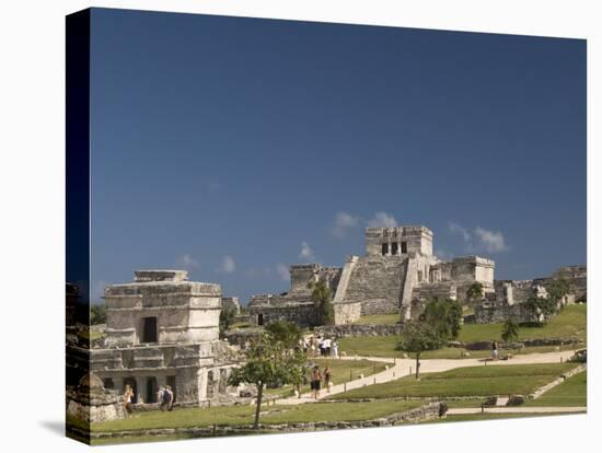 Templo De Las Pinturas on Left with El Castillo on Right at the Mayan Ruins of Tulum-Richard Maschmeyer-Premier Image Canvas