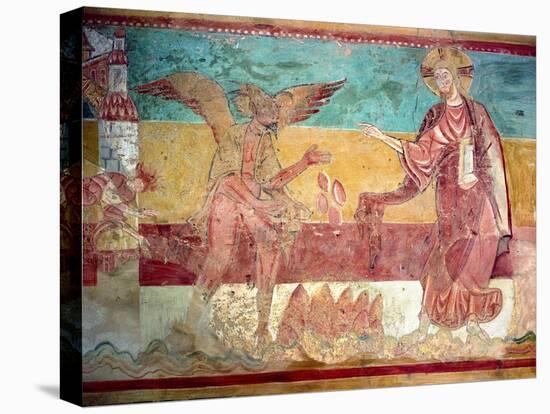 Temptation of Christ in the Desert by the Devil, 12th Century (Fresco)-French-Premier Image Canvas