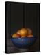 Ten Oranges in a Blue Bowl lo key-Geoffrey Ansel Agrons-Premier Image Canvas