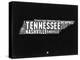 Tennessee Black and White Map-NaxArt-Stretched Canvas