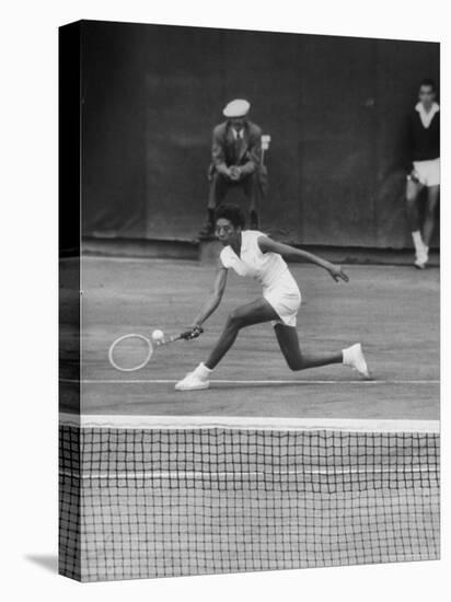 Tennis Player Althea Gibson in Action on Court During Match-Thomas D^ Mcavoy-Premier Image Canvas