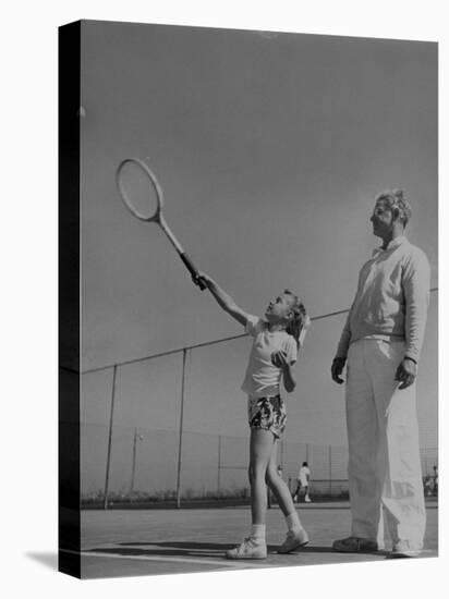 Tennis Teacher Wilbur Folsom Watching the Service of Young Anne Perkins-Allan Grant-Premier Image Canvas