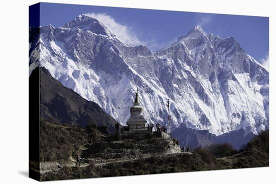 Tenzing Norgye Memorial Stupa with Mount Everest-John Woodworth-Premier Image Canvas