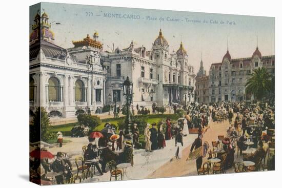 Terrace of the Cafe de Paris, Place Du Casino, Monte Carlo. Postcard Sent in 1913-French Photographer-Premier Image Canvas