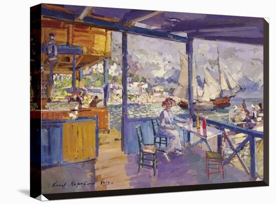 Terrace on a Sea Shore-Konstantin Korovin-Stretched Canvas