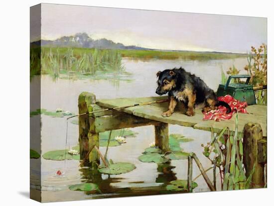 Terrier - Fishing, C.1890-Philip Eustace Stretton-Premier Image Canvas