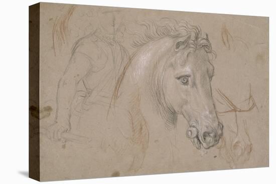 Tête et encolure de cheval de profil à droite, poitrail avec les jambes et divers croquis-Pierre Mignard-Premier Image Canvas