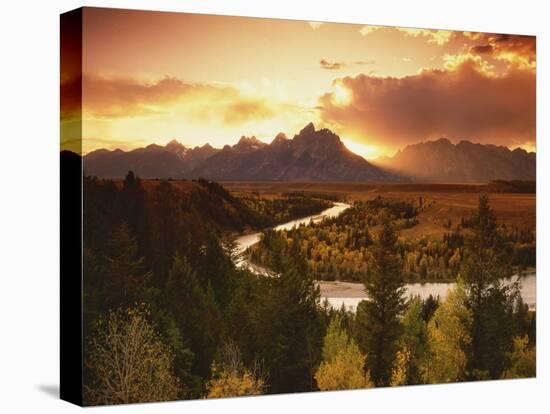 Teton Range at Sunset, Grand Teton National Park, Wyoming, USA-Adam Jones-Premier Image Canvas