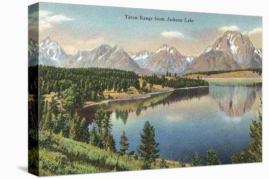 Teton Range, Jackson Lake-null-Stretched Canvas