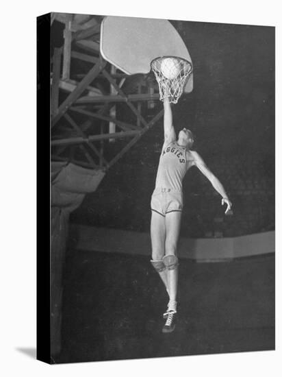 Texas A&M Basketball Player Bob Kurland Reaching to Make a Basket-Myron Davis-Premier Image Canvas