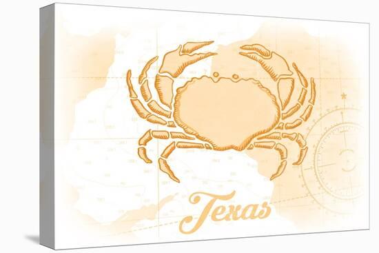 Texas - Crab - Yellow - Coastal Icon-Lantern Press-Stretched Canvas