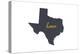 Texas - Home State - Gray on White-Lantern Press-Stretched Canvas