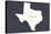 Texas - Home State - White on Gray-Lantern Press-Stretched Canvas