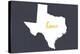 Texas - Home State - White on Gray-Lantern Press-Stretched Canvas