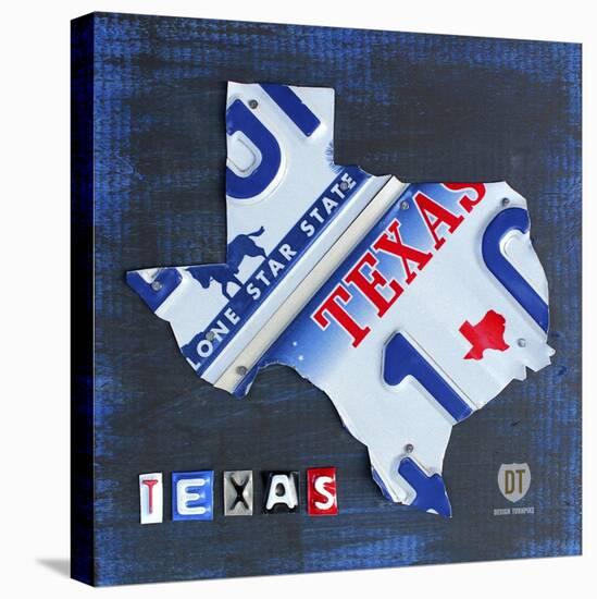 Texas License Plate Map-Design Turnpike-Premier Image Canvas
