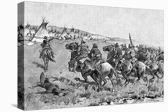 Texas Rangers Attack-Frederic Sackrider Remington-Stretched Canvas