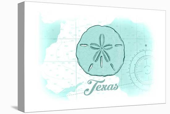 Texas - Sand Dollar - Teal - Coastal Icon-Lantern Press-Stretched Canvas