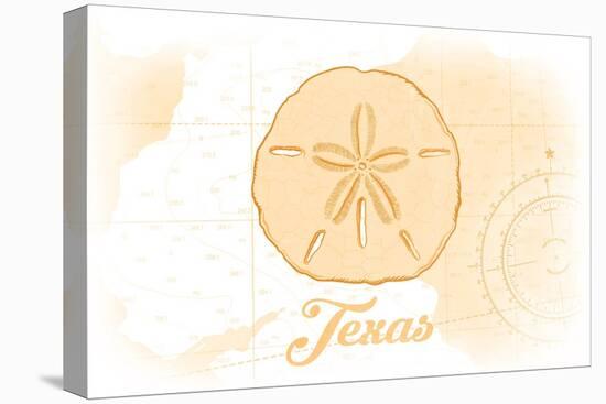 Texas - Sand Dollar - Yellow - Coastal Icon-Lantern Press-Stretched Canvas