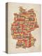 Text Map of Germany Map-Michael Tompsett-Stretched Canvas