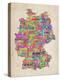 Text Map of Germany Map-Michael Tompsett-Stretched Canvas