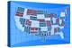 Text USA Map-alanuster-Stretched Canvas