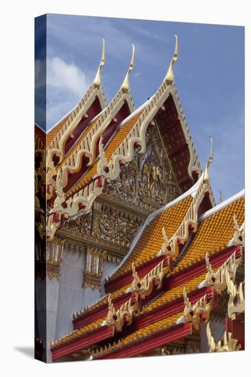 Thailand, Bangkok. Repeating roof design of Wat Benchamabophit.-Brenda Tharp-Premier Image Canvas