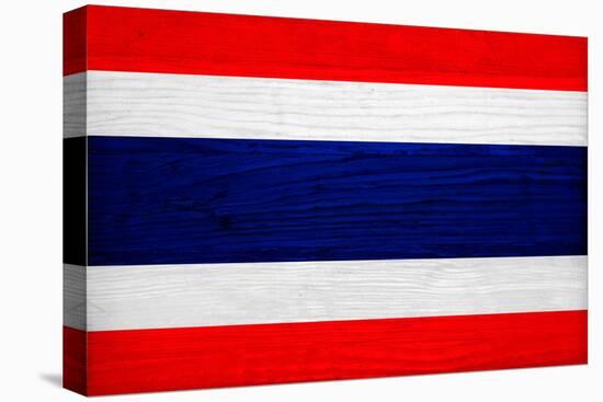 Thailand Flag Design with Wood Patterning - Flags of the World Series-Philippe Hugonnard-Stretched Canvas