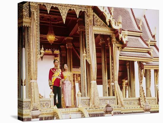 Thailand's King Bhumibol Adulyadej with Wife, Queen Sirikit at the Palace-John Dominis-Premier Image Canvas