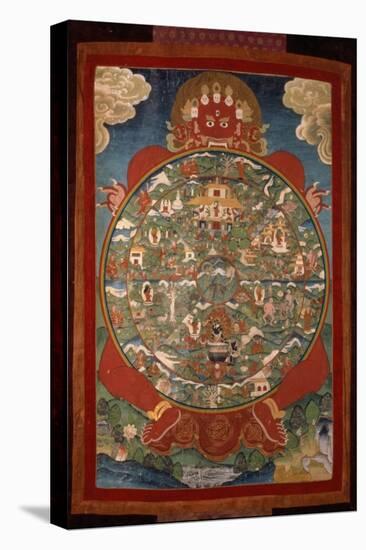 Thangka, Depicting Wheel of Life Turned by Red Yama, Lord of Death, 19th-20th Century-null-Premier Image Canvas