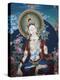 Thangka Depicting White Tara Goddess, Buddhist Symbol of Long Life, Bhaktapur, Nepal, Asia-Godong-Premier Image Canvas