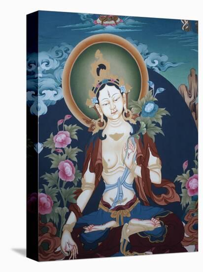 Thangka Depicting White Tara Goddess, Buddhist Symbol of Long Life, Bhaktapur, Nepal, Asia-Godong-Premier Image Canvas