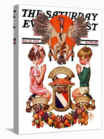 "Thanksgiving Crest," Saturday Evening Post Cover, November 26, 1932-Joseph Christian Leyendecker-Premier Image Canvas