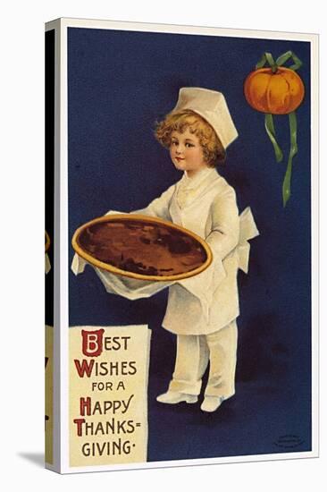 Thanksgiving: Greeting Card with a Child Dressed as a Cook Presenting the Traditional Dish, 1909 (C-Ellen Hattie Clapsaddle-Premier Image Canvas